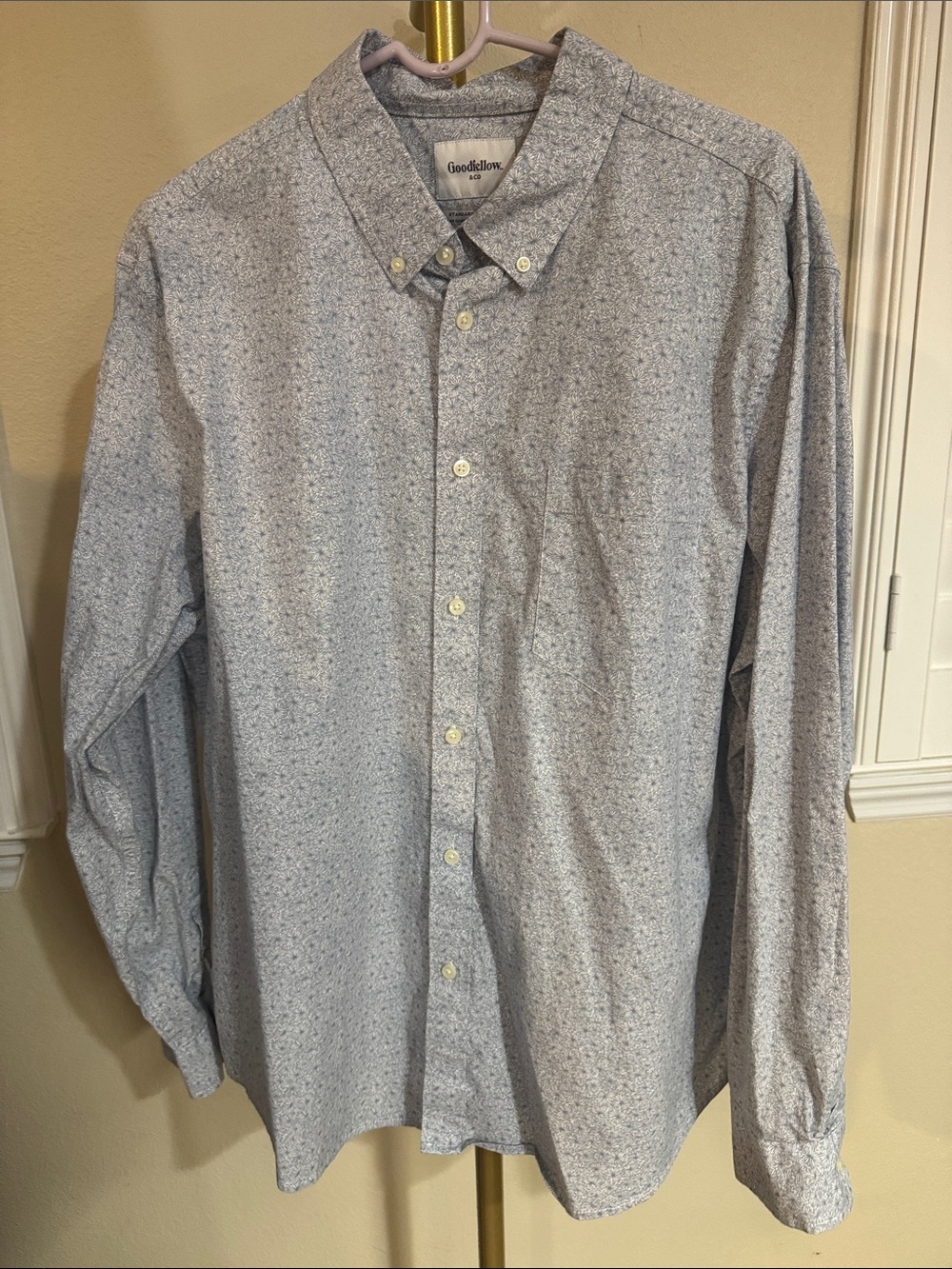 Life Is Good Light Blue Microprint Button-Down Shirt